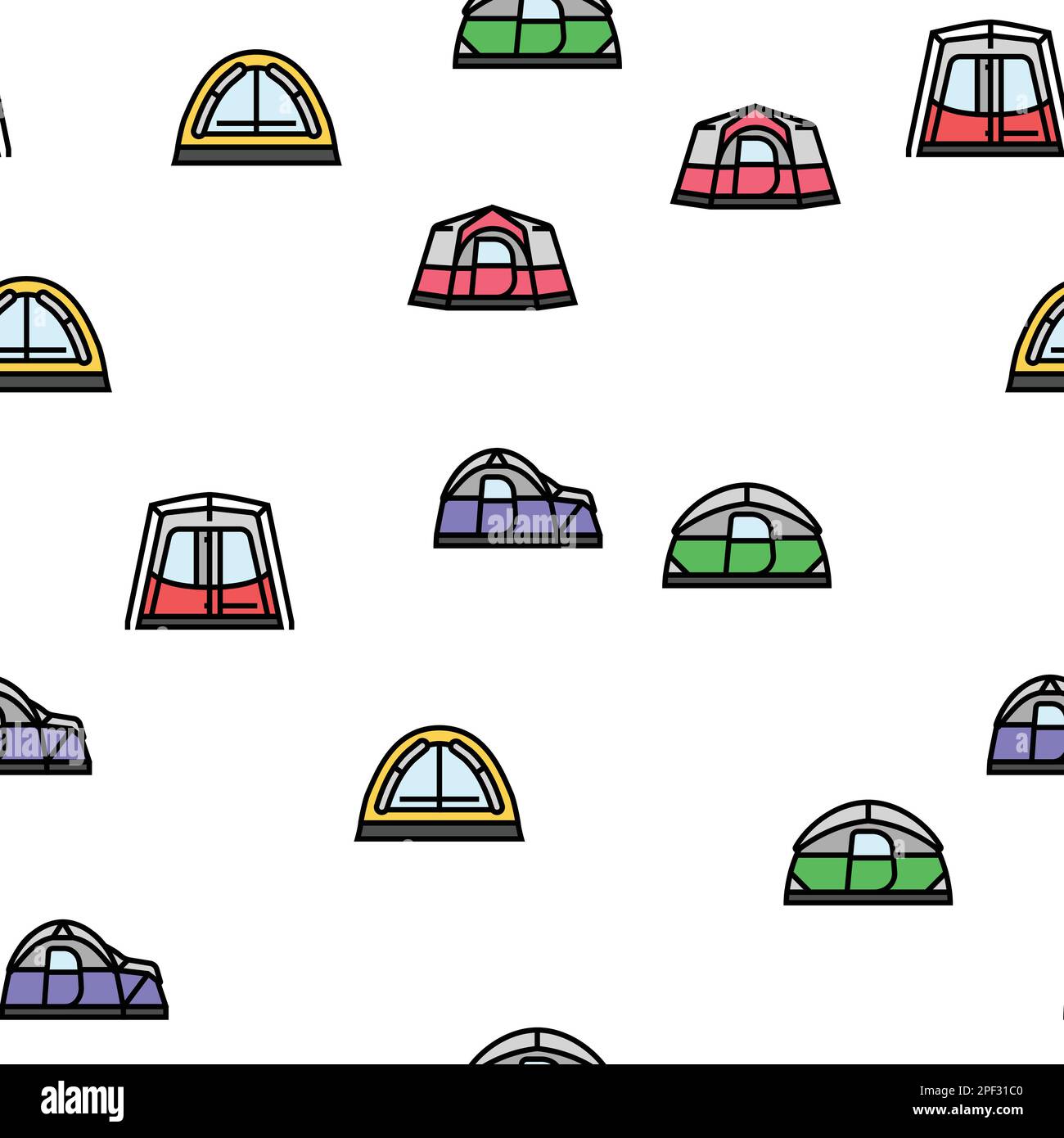 tent vacation travel tourism vector seamless pattern Stock Vector Image ...
