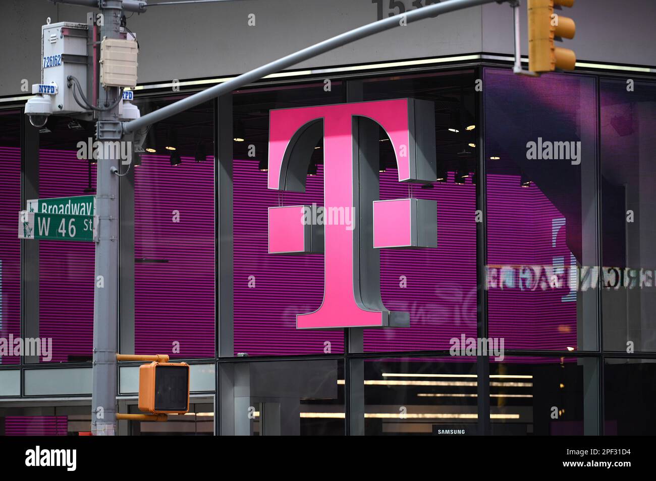 New York, USA. 16th Mar, 2023. View of a TMobile wireless carrier