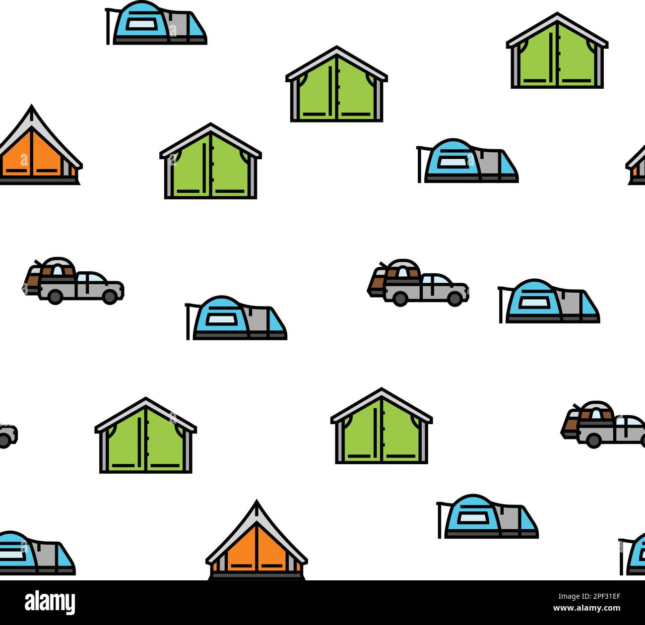tent vacation travel tourism vector seamless pattern Stock Vector Image ...