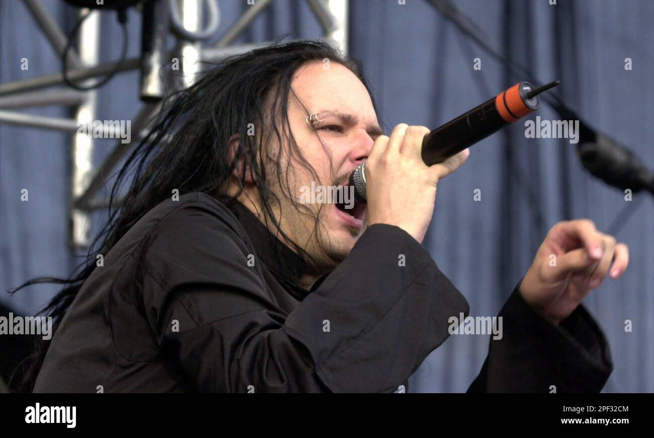 Jonathan Davis, frontman of the U.S. hardcore band Korn, performs on stage  during the three-day open air festival Rock at the Ring at Nuerburgring  race circuit near Nuremberg, Germany, Sunday, June 11,