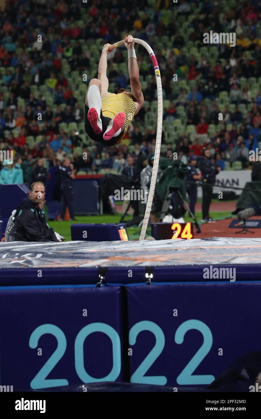 A German Pole Vaulter in the Pole Vault Final at the European Athletics