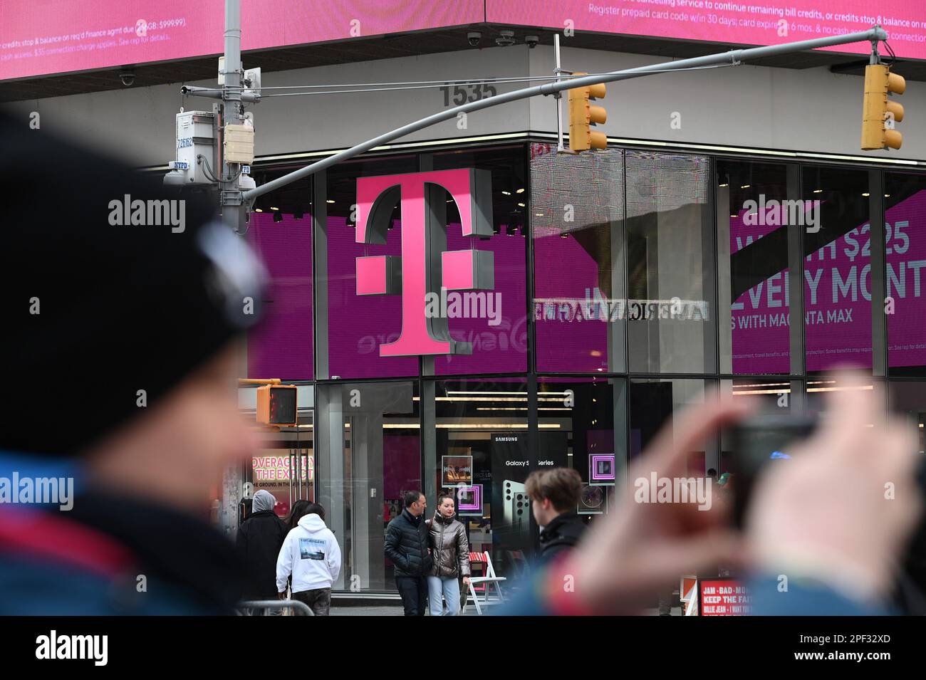 New York USA 16th Mar 2023 View Of A T Mobile Wireless Carrier new-york-usa-16th-mar-2023-view-of-a-t-mobile-wireless-carrier
