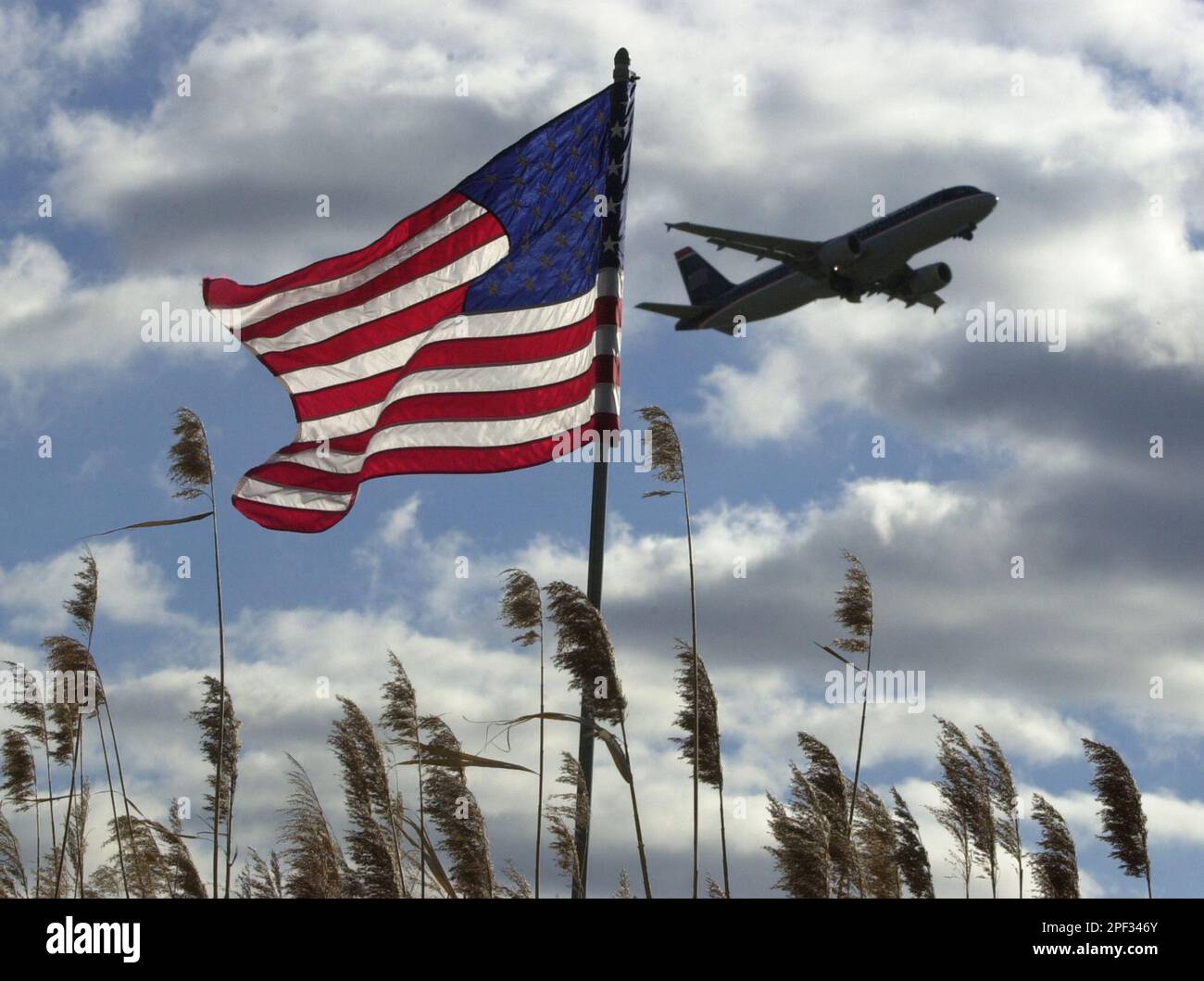 An airplane takes off from Philadelphia International Airport Tuesday, Dec.  30, 2003, in Philadelphia. Under the new Homeland Security policy issued  Monday, foreign airlines risk being denied access to American airspace if