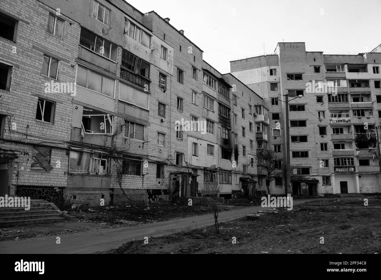 Most buildings in Borodyanka are either destroyed or damaged beyond