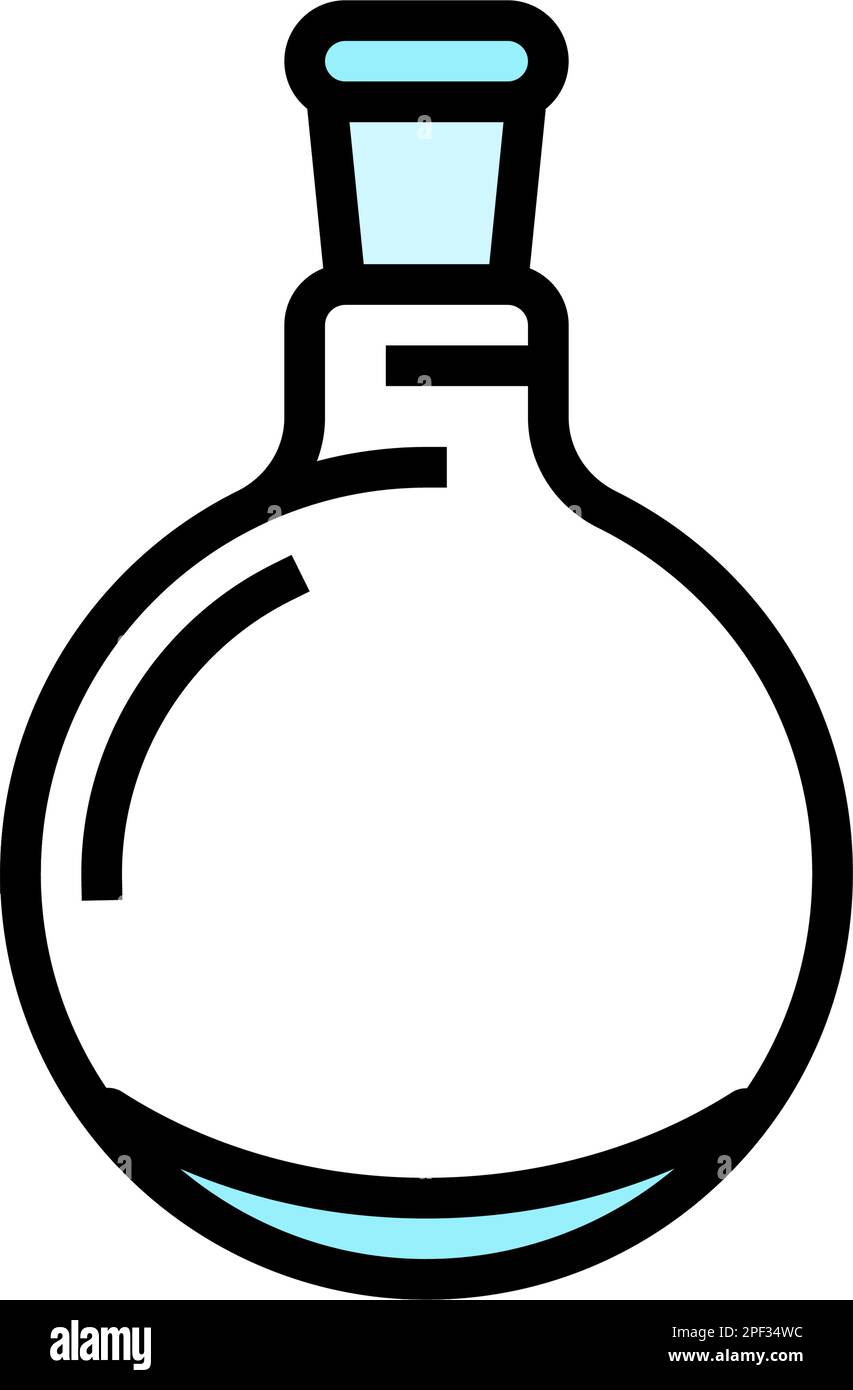 round bottomed flask chemical glassware lab color icon vector illustration Stock Vector Image