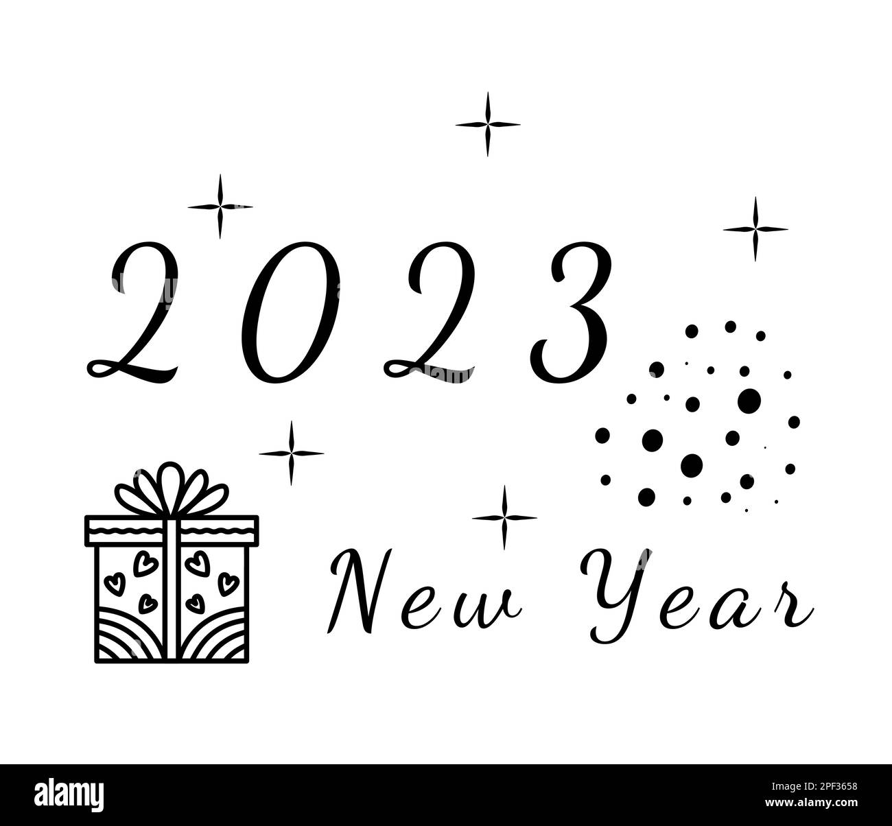 Template 2023 calendar cover concept, decorative items for map of desires Stock Vector