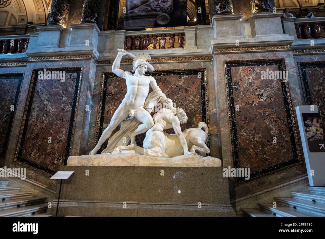 Vienna, Austria - October 15, 2022: Roman statue called Theseus Defeats the Centaur of the Kunsthistorisches Museum or Museum of Art History in Vienna Stock Photo