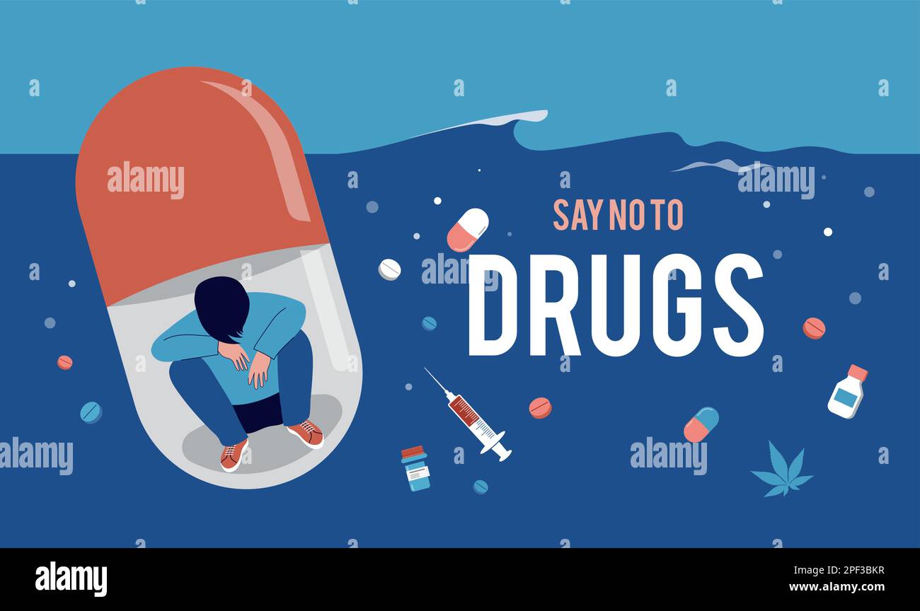 No drugs, concept design. International day against drug abuse
