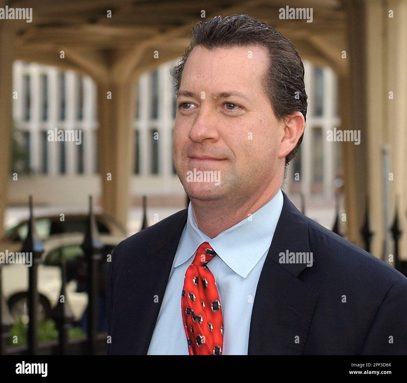 Attorney Andy Taylor, representing the interests of the Texas Attorney  General, leaves the federal courthouse on Tuesday, Dec. 9, 2003, in Austin,  Texas. Lawyers and federal judges met earlier to plan for