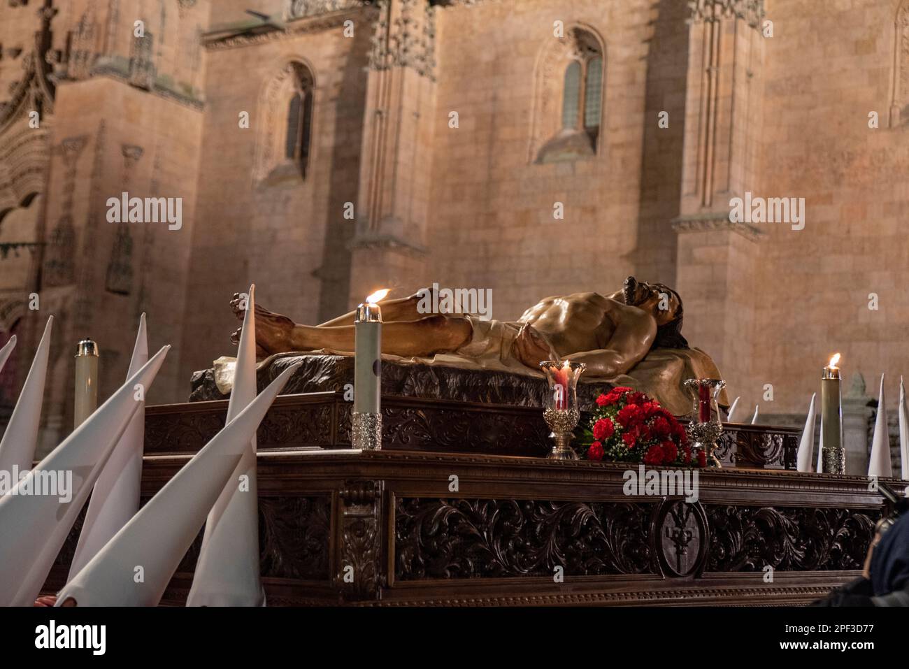 Holy Thursday Procession, Recumbent Christ of Mercy in Salamanca, Spain