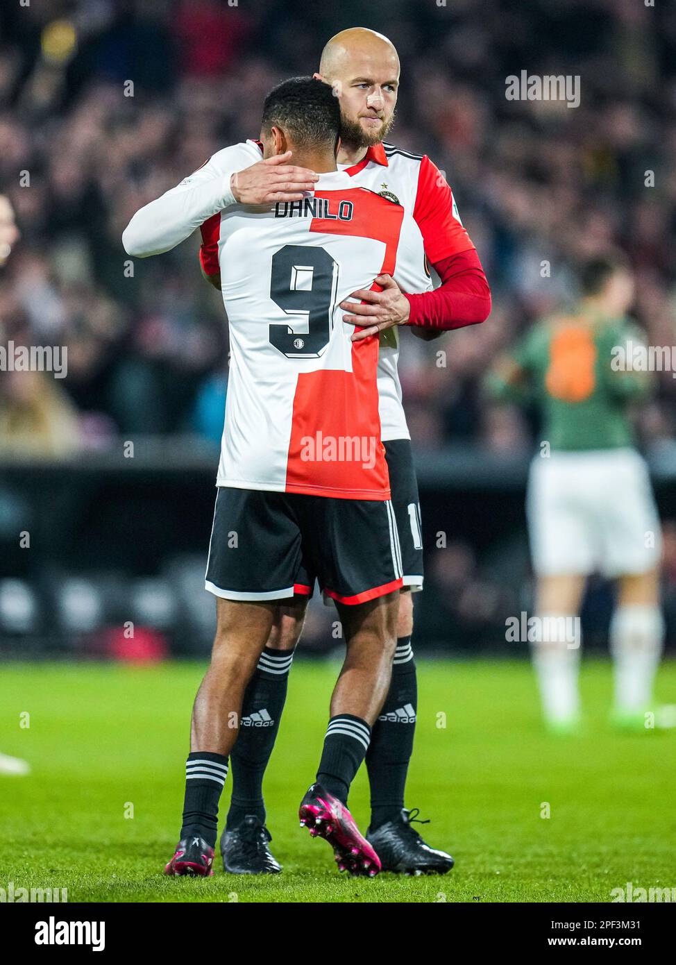 Rotterdam - Danilo Pereira da Silva of Feyenoord celebrates the 7-0 during the match between Feyenoord v Shakhtar Donetsk at Stadion Feijenoord De Kuip on 16 March 2023 in Rotterdam, the Netherlands. (