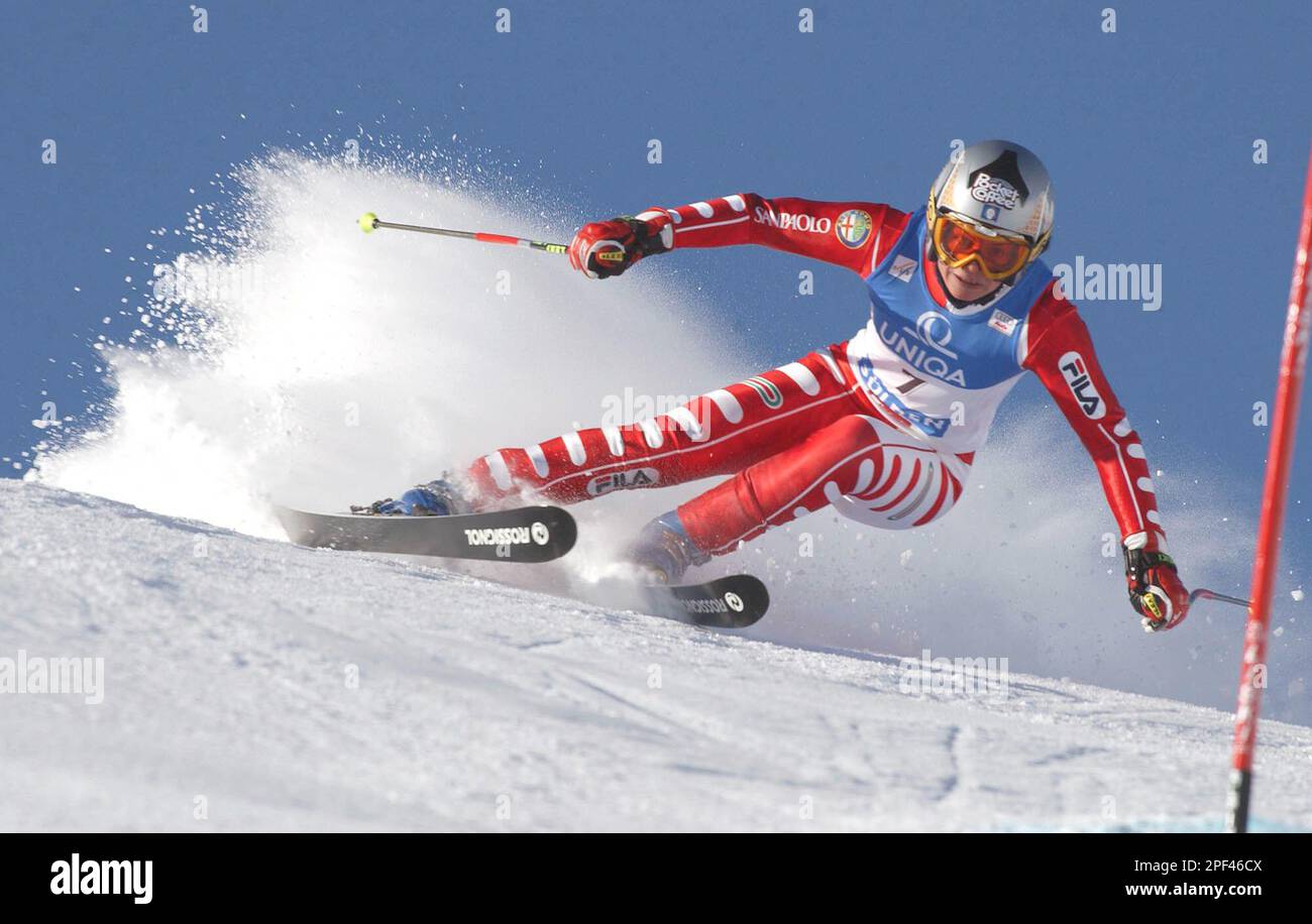 Karen Putzer of Italy clears a gate during the women's ski world cup
