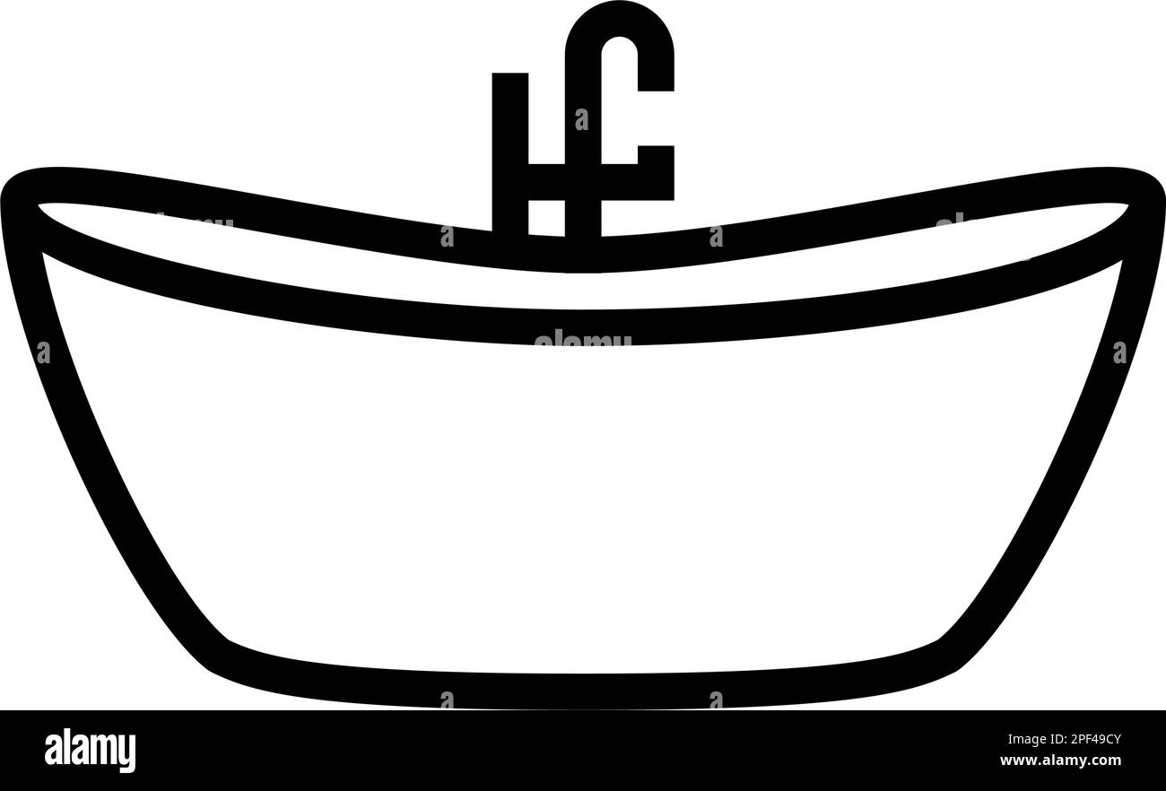 bath bathroom interior line icon vector illustration Stock Vector Image ...