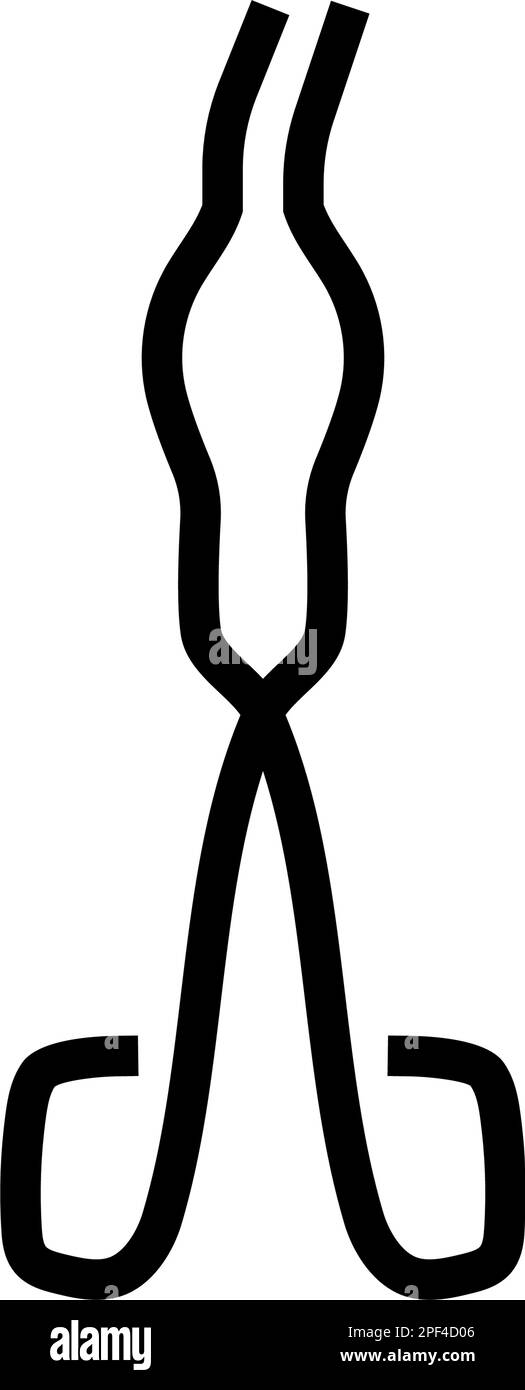 crucible tongs chemical glassware lab line icon vector illustration