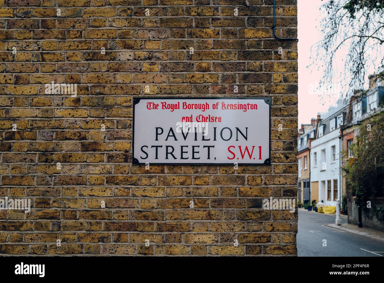 Street name sign on a wall of a building on Pavilion Street in The ...