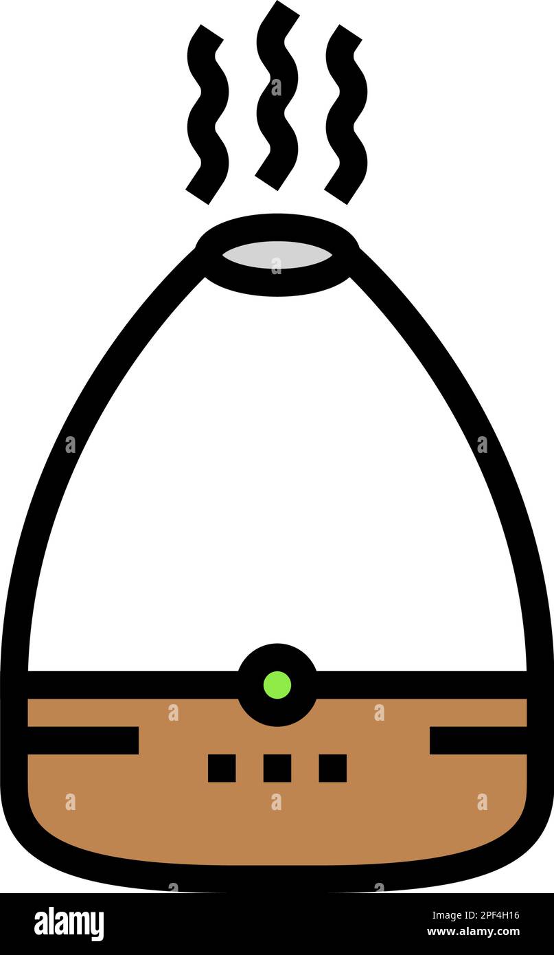 essential oil diffuser bedroom interior color icon vector illustration