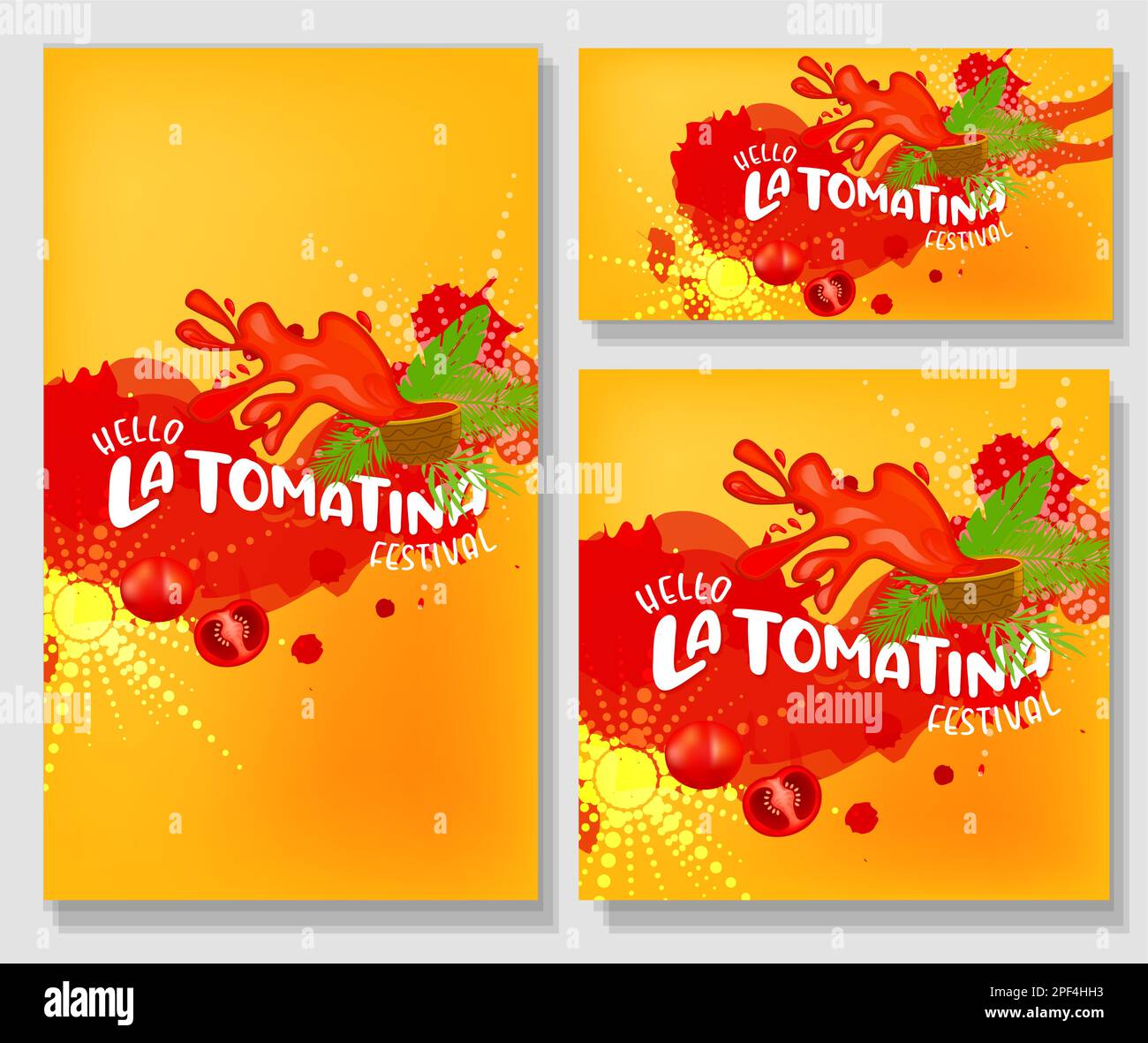 La Tomatina festival banner. La Tomatina in Spain. tomato fight. tomato