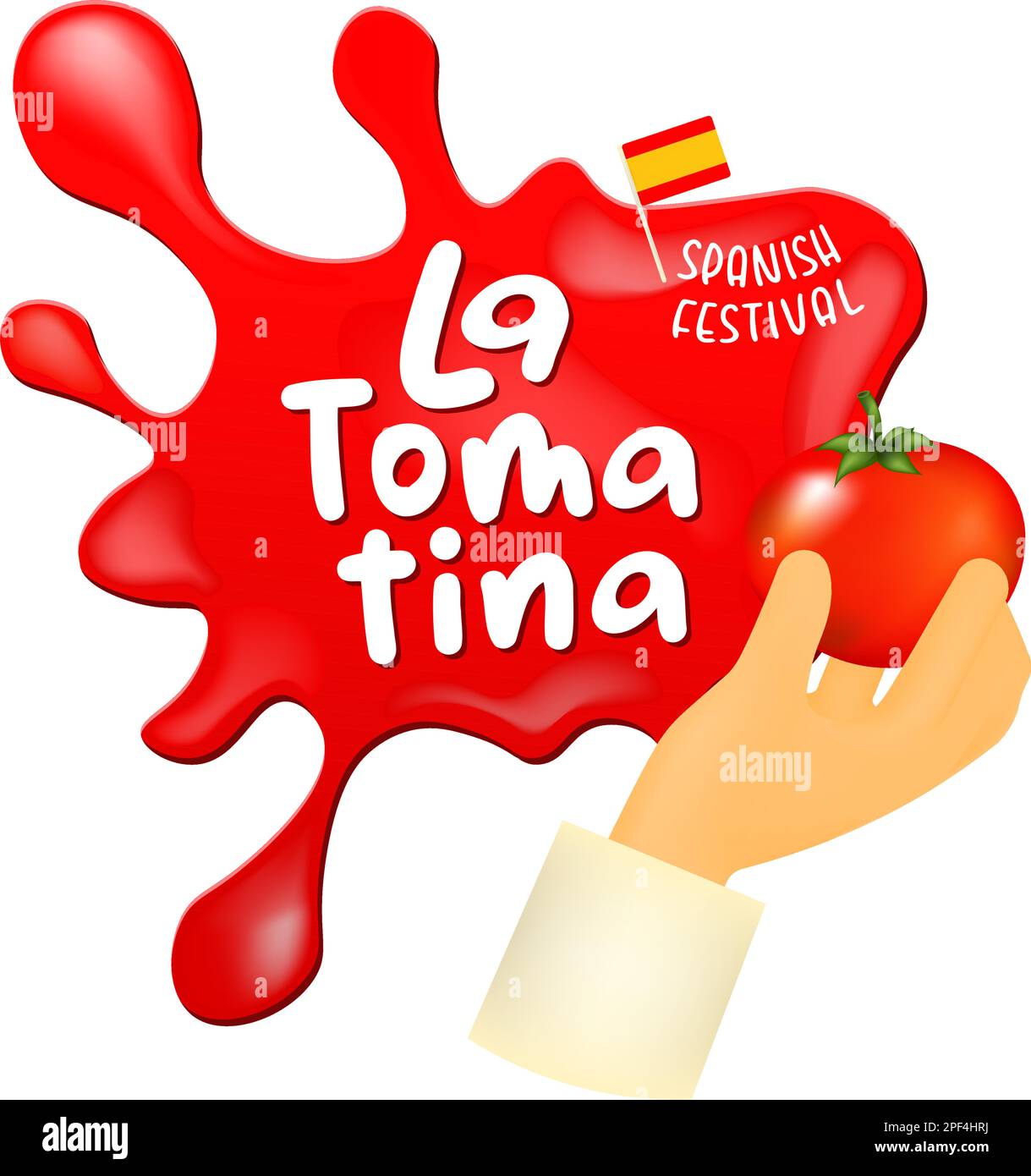 La Tomatina festival stickers. La Tomatina in Spain. tomato fight