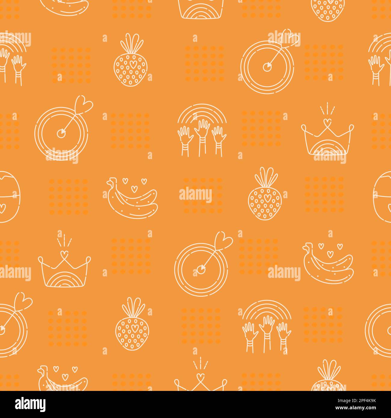 Lgbt seamless pattern, vector, orange background Stock Vector