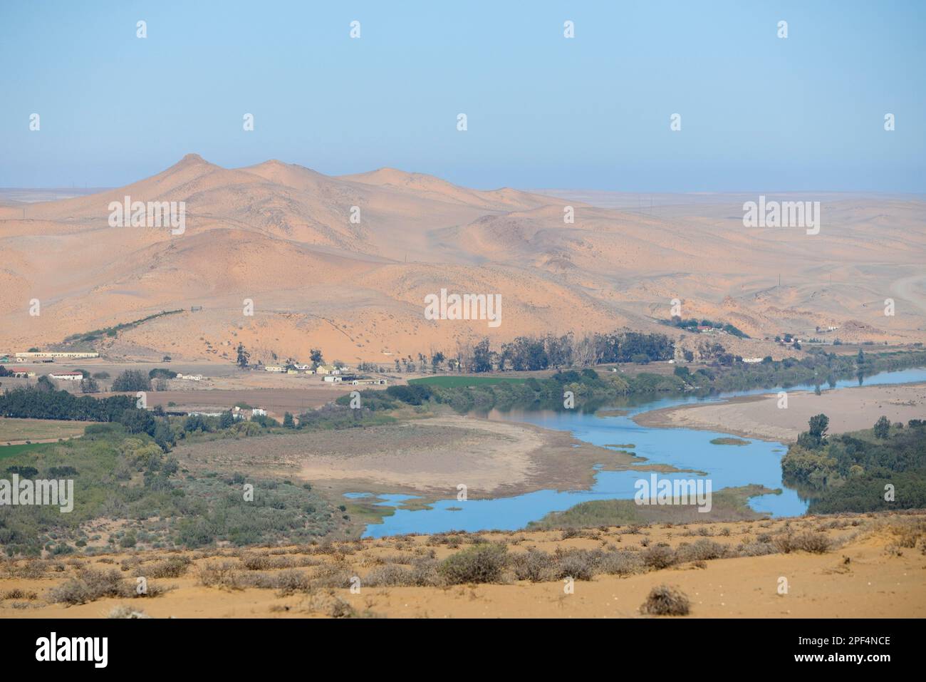 Orange River, also known as the Orange River, on the border between ...