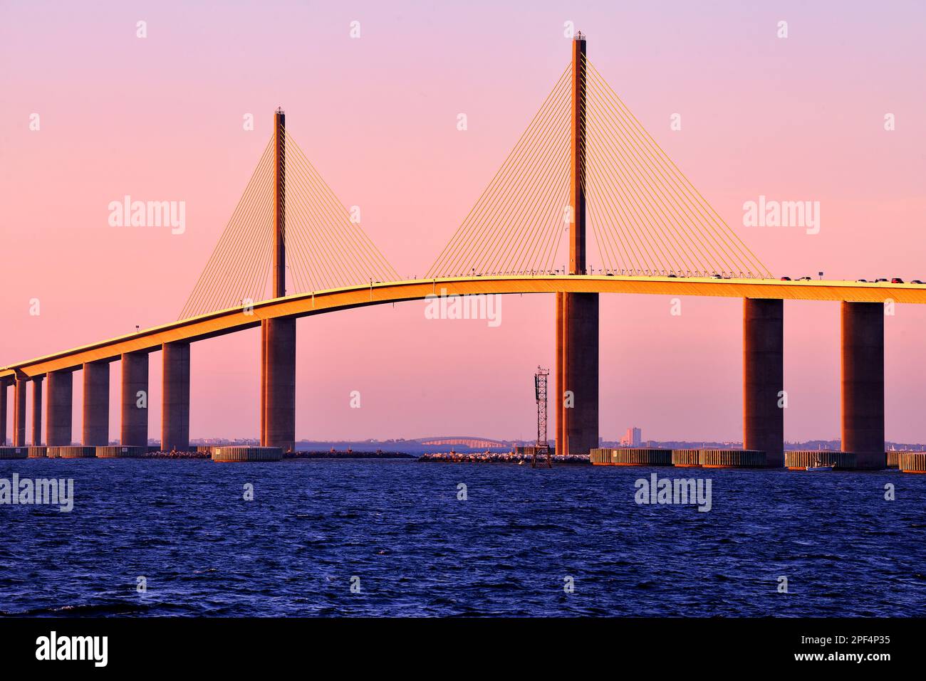 Sunshine Skyway Bridge St.Petersburg,Tampa Bay, Florida USA Stock Photo