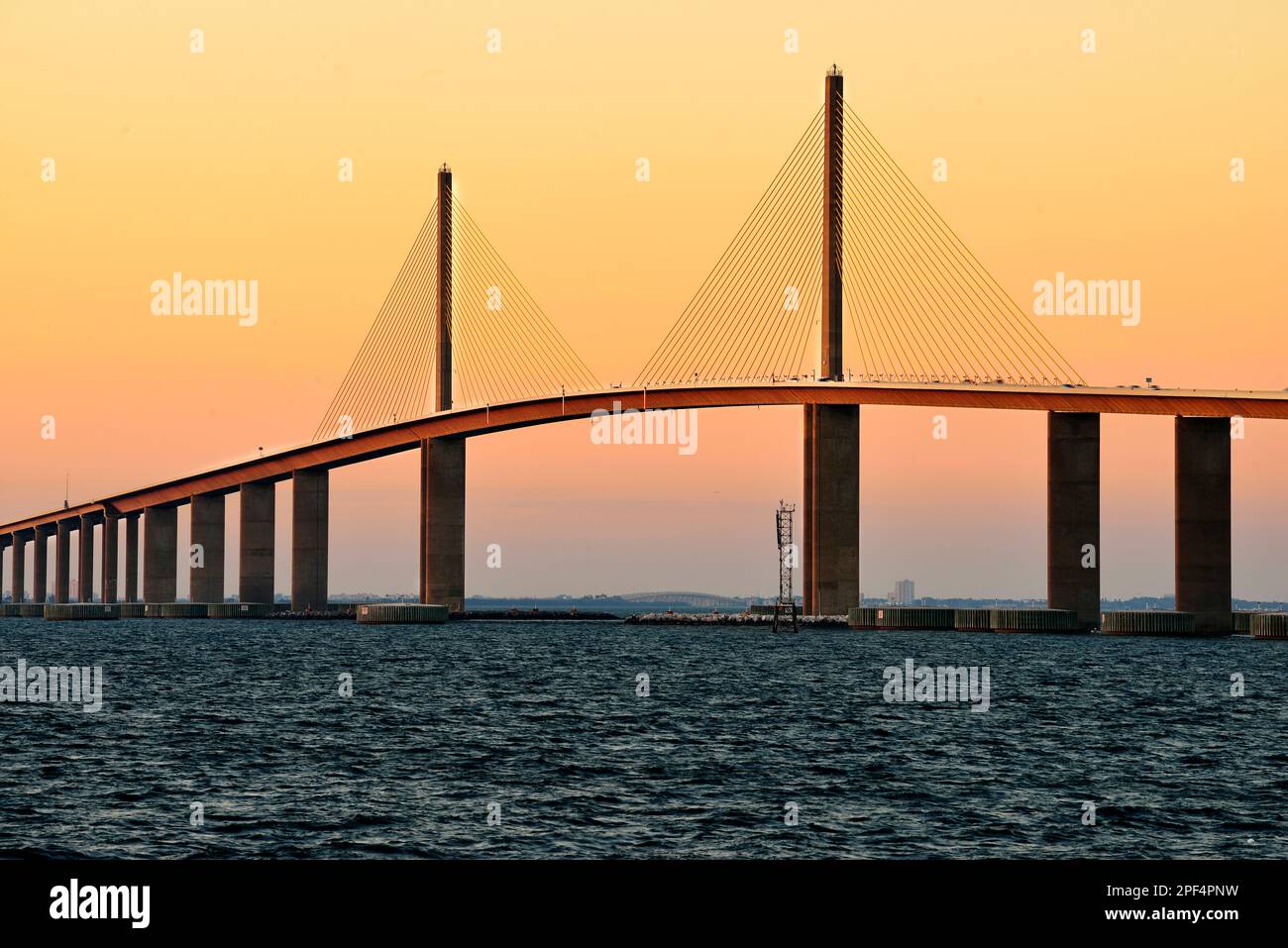 Sunshine Skyway Bridge St.Petersburg,Tampa Bay, Florida USA Stock Photo
