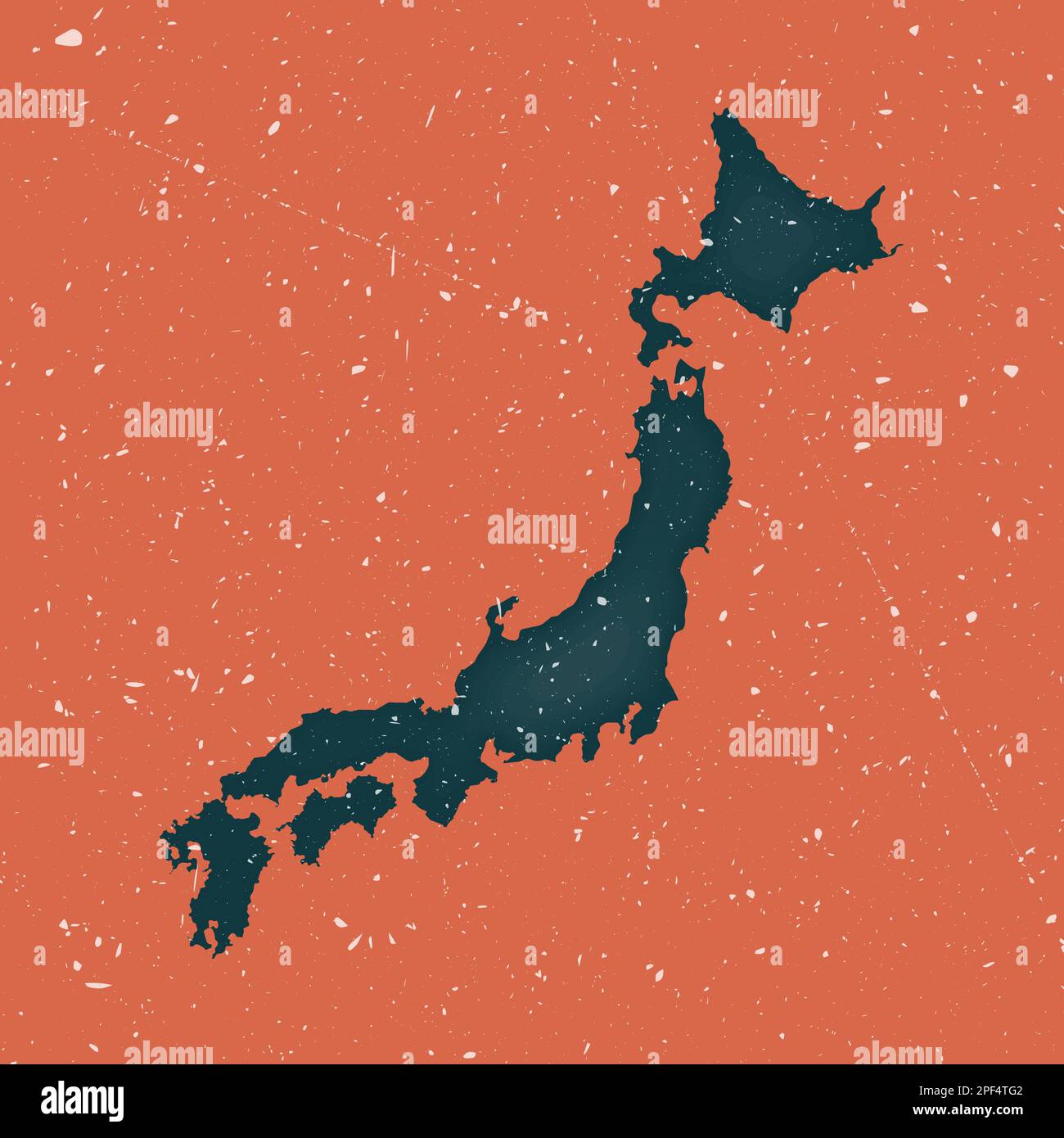 Japan vintage map. Grunge map of the country with distressed texture