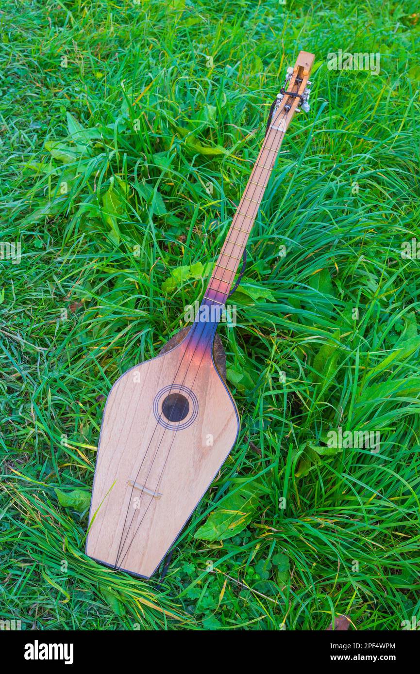 Panduri string instrument, Ushguli, Svaneti region, Georgia Stock Photo