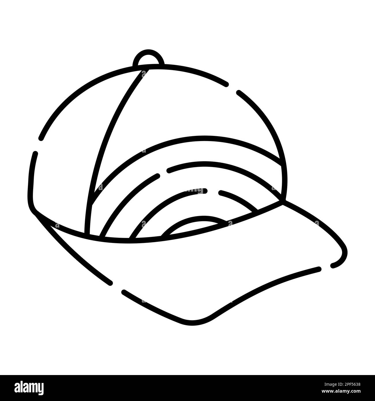 Cap with rainbow, line black vector illustration. It can be regarded as an lgbt symbol Stock Vector