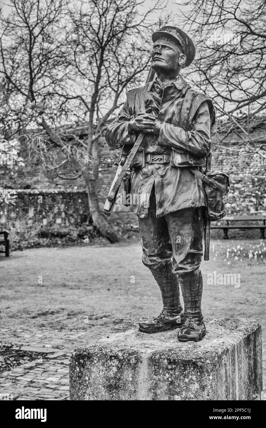 The image is of a First World War soldier of the Royal Kent Regiment