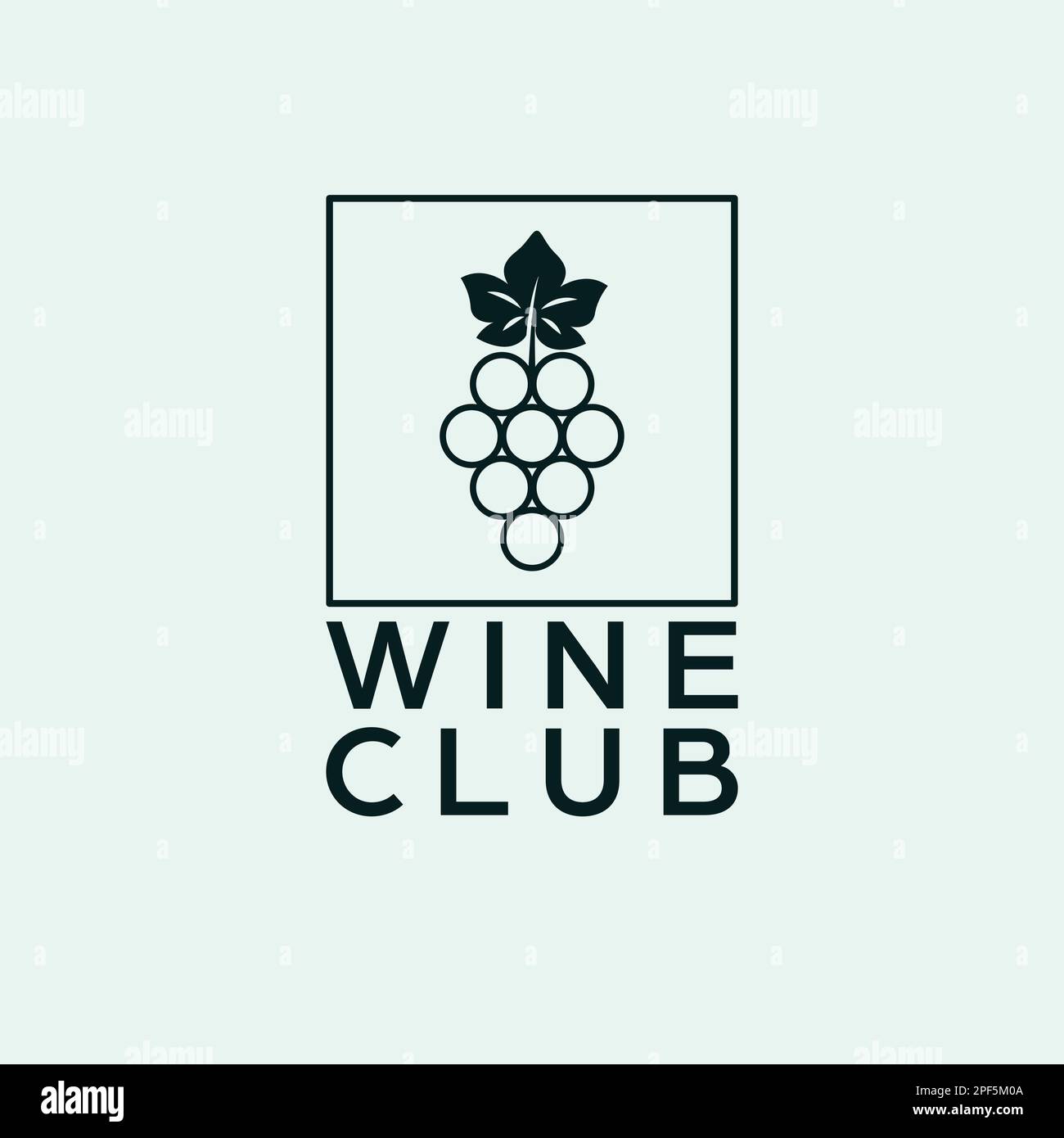 Wine club logo design. Logotype with grape and leave. Simple modern logo Stock Vector Image