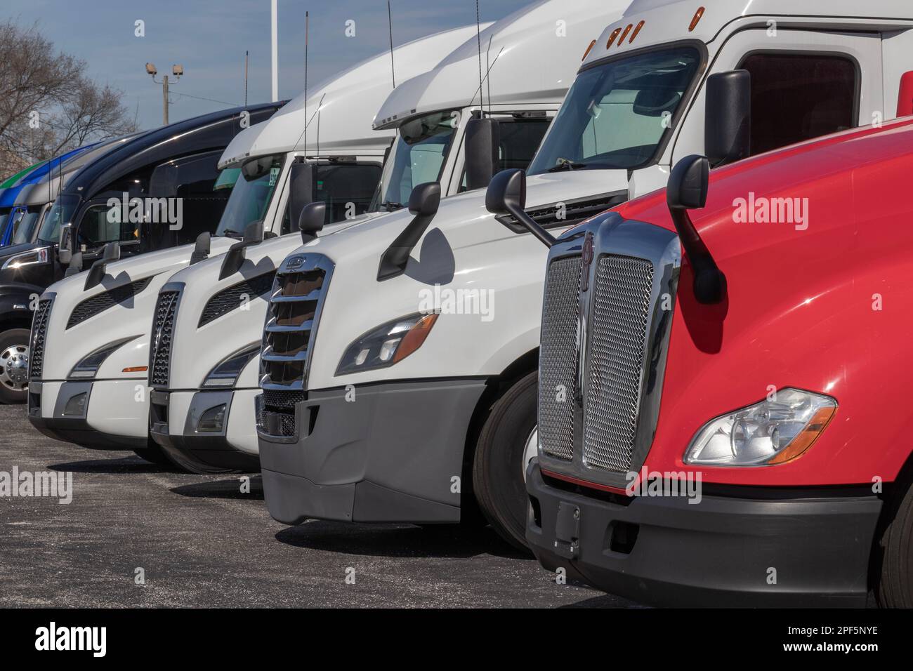 Indianapolis Circa March 2023 Used Kenworth, Volvo and Freightliner