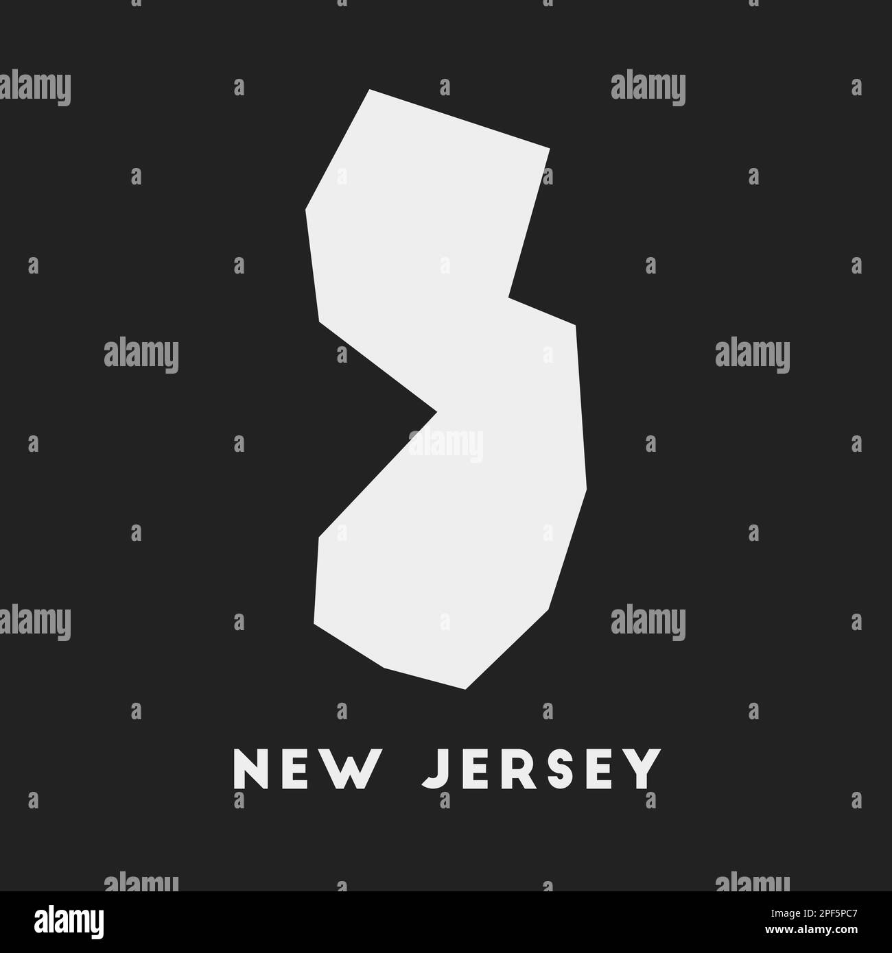 New Jersey icon. US state map on dark background. Stylish New Jersey ...