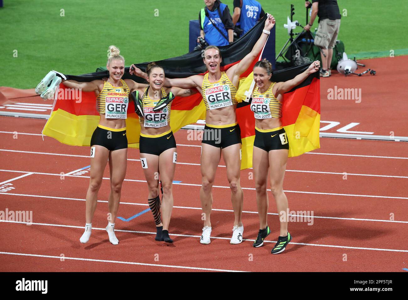 The German 4 * 100m Relay Team Gold Medallists at the European
