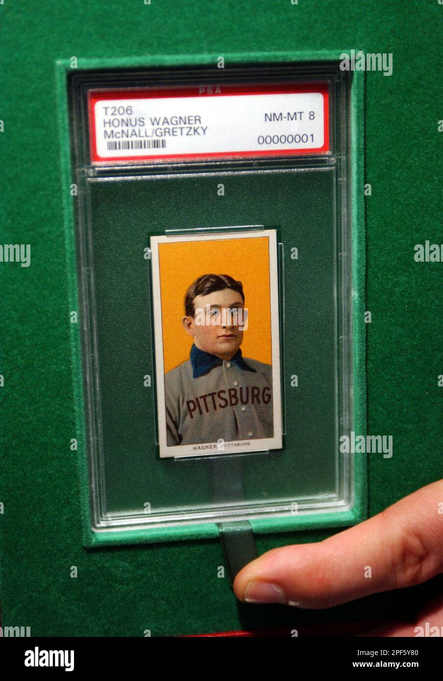 A 1909 Honus Wagner baseball card, which sold in 2000 for more than $1 ...