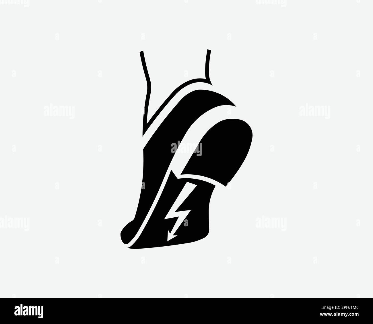 Electrical shock hazard symbol vector Black and White Stock Photos