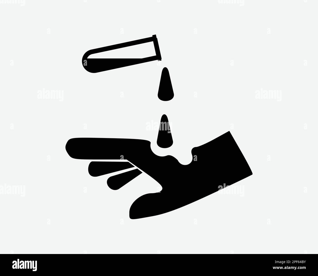 Corrosive Substance Icon Corrosion Chemical Hazard Hand Arm Black White