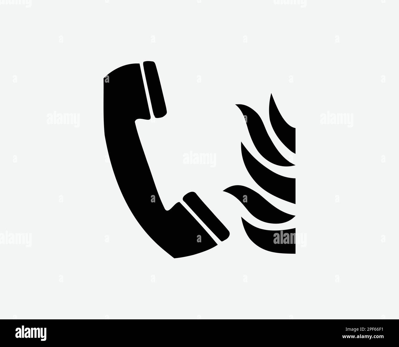 Fire Emergency Phone Telephone Call Point Rescue Help SOS Black White Silhouette Sign Symbol Icon Clipart Graphic Artwork Pictogram Illustration Vecto Stock Vector