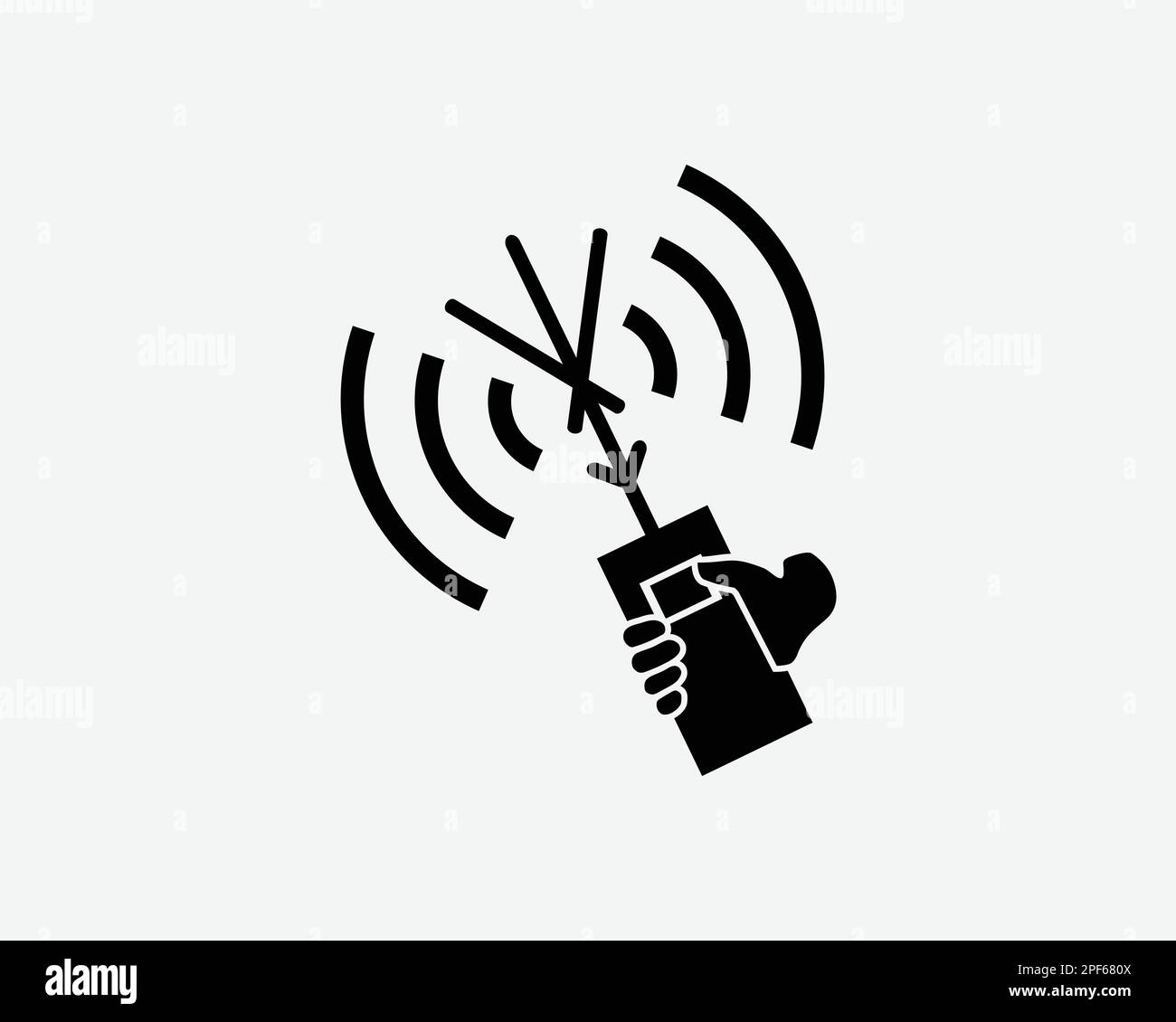 Handheld Satellite Radio Communication Walkie Talkie Signal Black White Silhouette Sign Symbol Icon Graphic Clipart Artwork Illustration Pictogram Vec Stock Vector