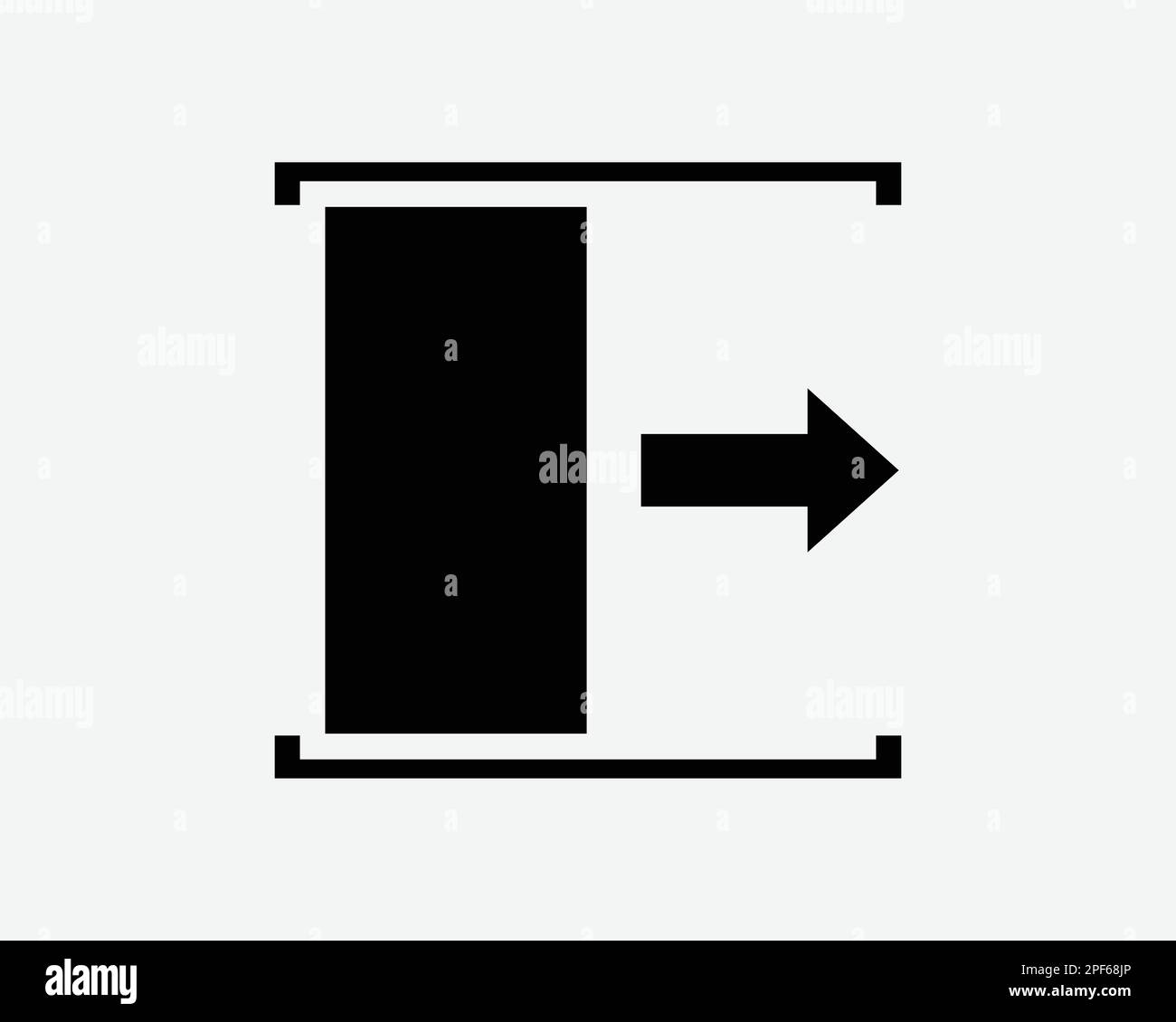 Sliding Door Open Right Side Exit Path Arrow Signage Black White Silhouette Sign Symbol Icon Graphic Clipart Artwork Illustration Pictogram Vector Stock Vector