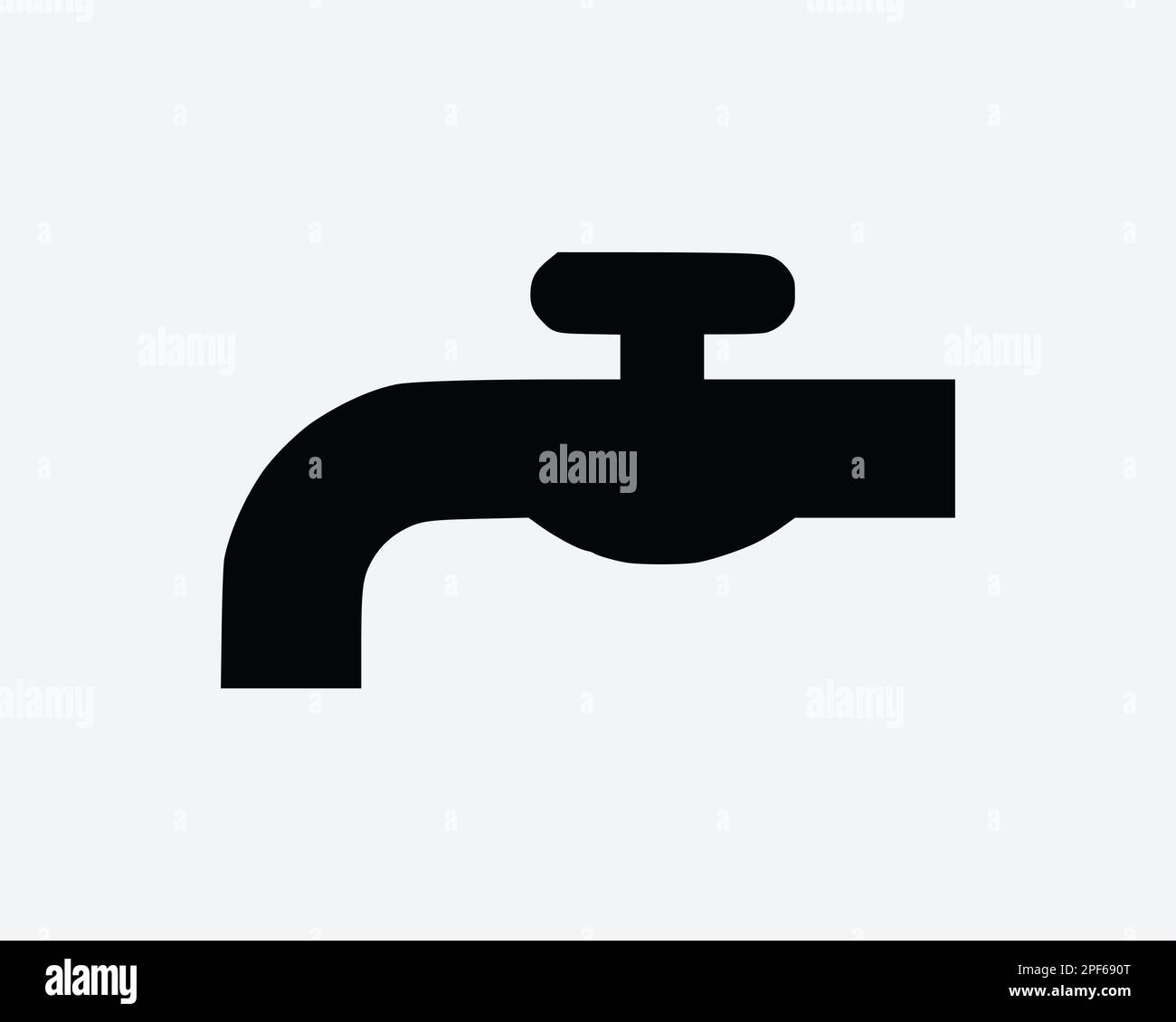 Tap Faucet Pumbling Spigot Black White Silhouette Sign Symbol Icon Graphic Clipart Artwork Flat 2D Illustration Pictogram Vector Stock Vector