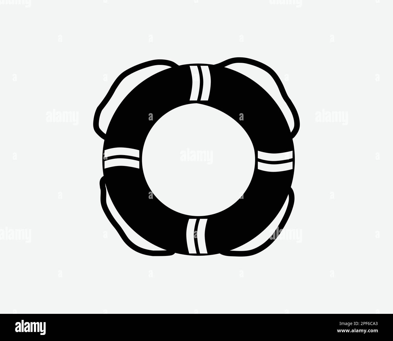 Lifebuoy Ring Life Buoy Float Floatation Emergency Rescue Black White Silhouette Sign Symbol Icon Clipart Graphic Artwork Pictogram Illustration Vecto Stock Vector
