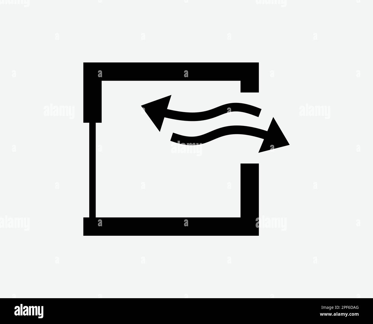 Ventilation Opening Window Air Flow Exchange Ventilate Black White Silhouette Symbol Icon Sign Graphic Clipart Artwork Illustration Pictogram Vector Stock Vector