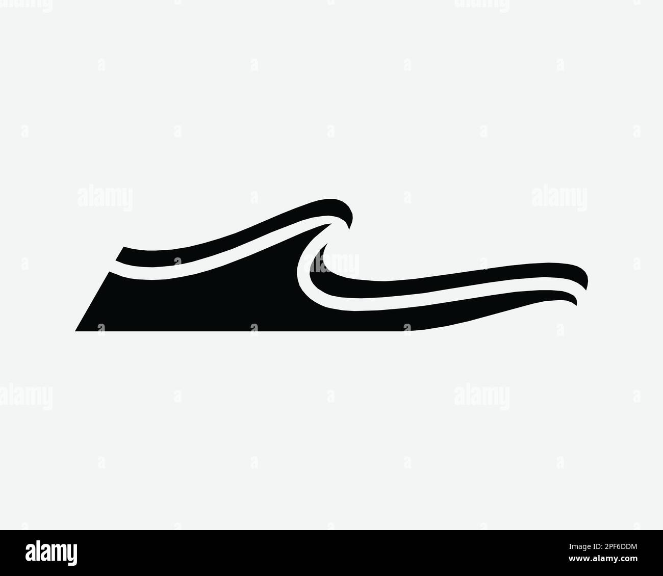 Water Waves Icon Tidal Wave Sea Ocean Tide Tsunami Shape Surfing Black White Silhouette Symbol Sign Graphic Clipart Artwork Illustration Pictogram Stock Vector