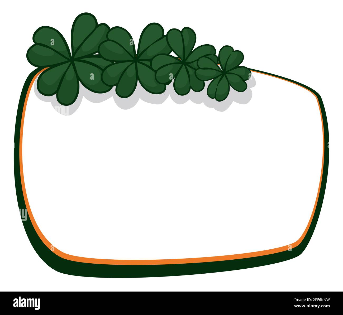 Template with blank sign decorated with frame in Irish colors and four