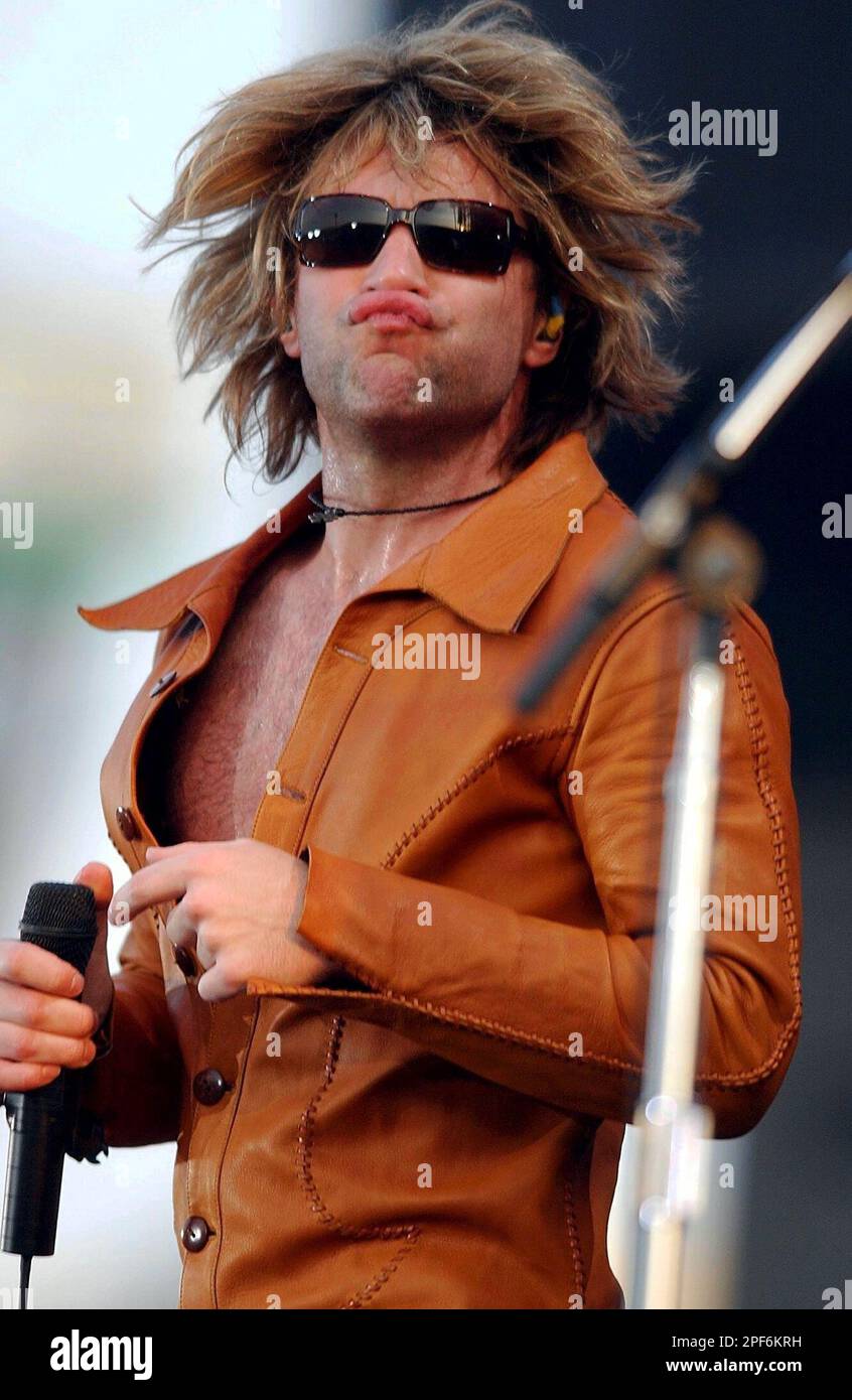 Jon Bon Jovi of the American group Bon Jovi performs during their