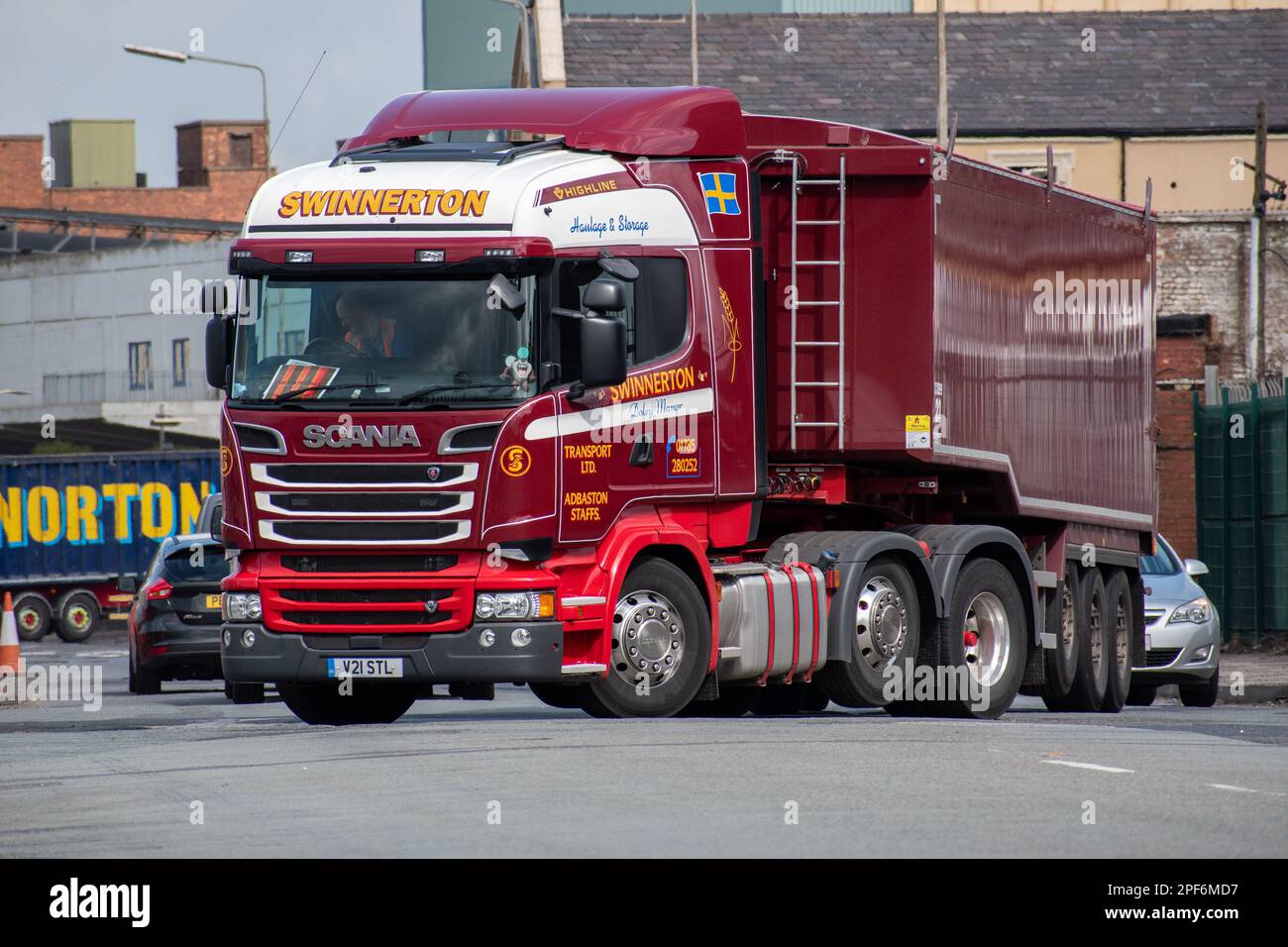 Scania truck carrying scrap metal operating in the Regent Road area
