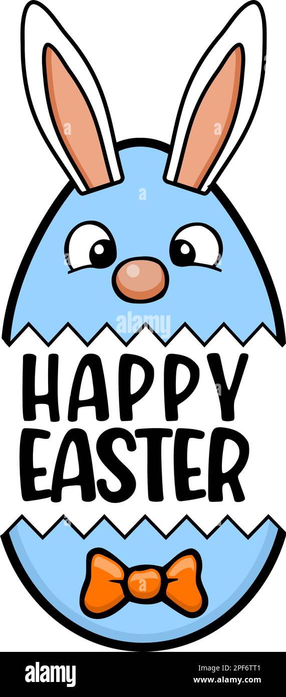 easter egg bunny with bow tie Stock Vector