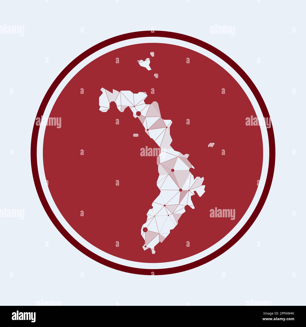 Lord Howe Island icon. Trendy tech logo of the island. Geometric mesh