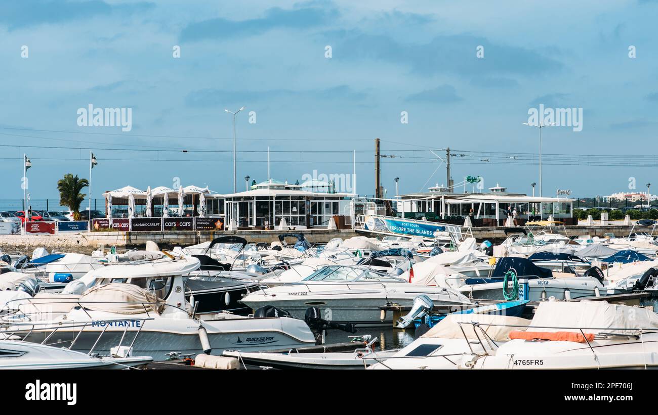 Faro, Portugal - March 16, 2023: View of Faro Marina in Algarve, Portugal Stock Photo
